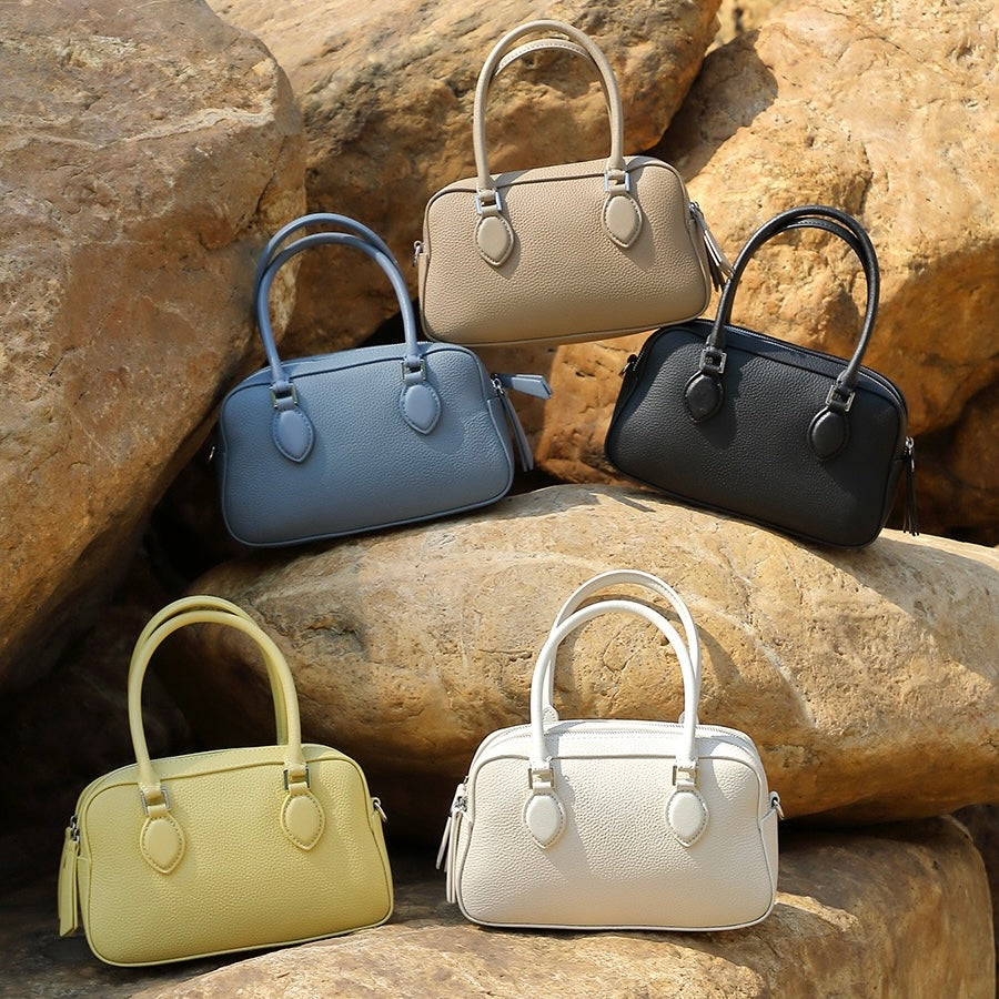 Women’s Genuine Leather Handheld Boston Bag | Effortless Everyday Elegance