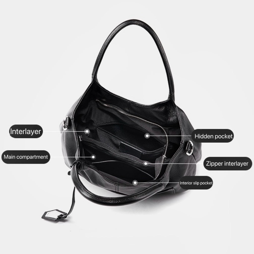 Women’s Genuine Leather Tote Shoulder Bag | Effortless Commuter Elegance