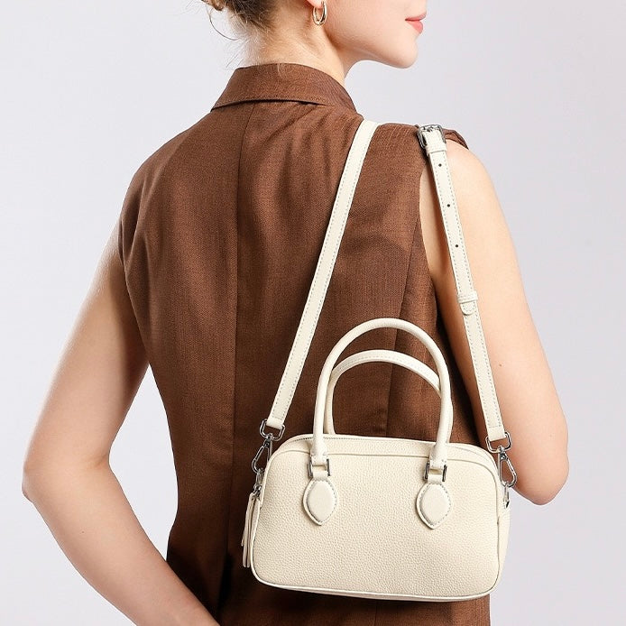 Women’s Genuine Leather Handheld Boston Bag | Effortless Everyday Elegance