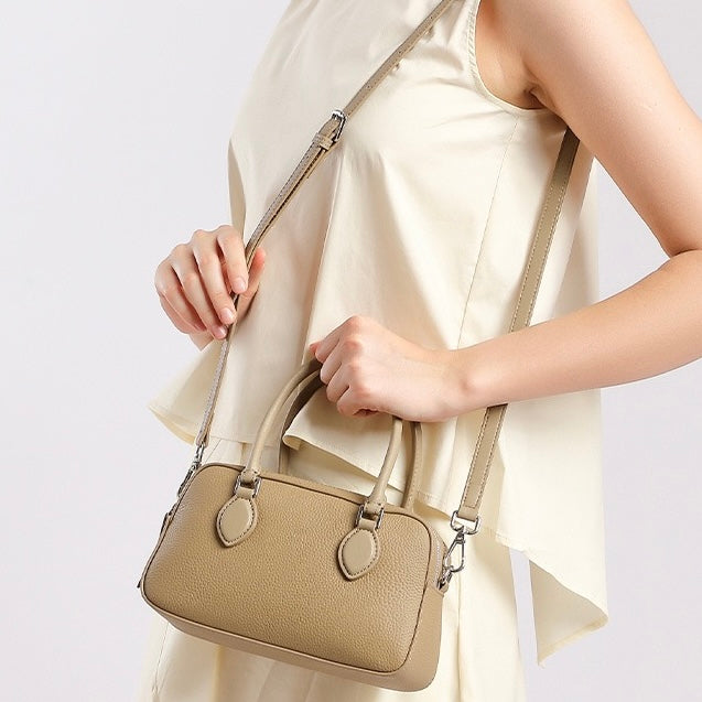 Women’s Genuine Leather Handheld Boston Bag | Effortless Everyday Elegance
