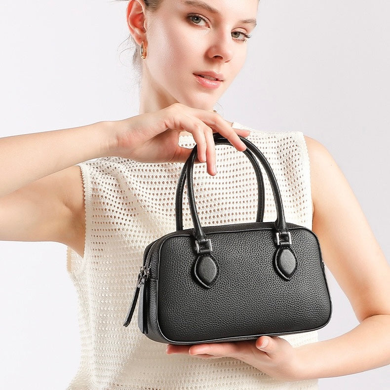 Women’s Genuine Leather Handheld Boston Bag | Effortless Everyday Elegance