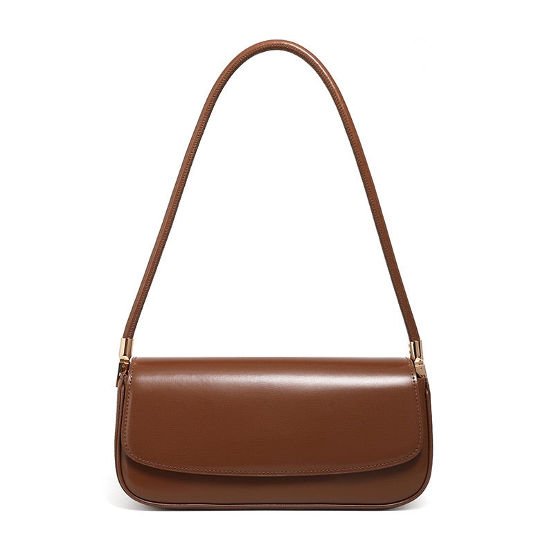 Women’s Genuine Leather Minimalist Saddle Tote | Effortless Commuter Elegance
