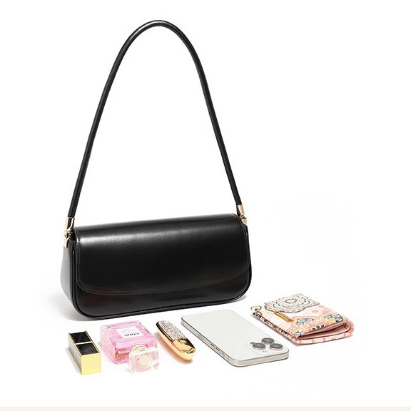 Women’s Genuine Leather Minimalist Saddle Tote | Effortless Commuter Elegance