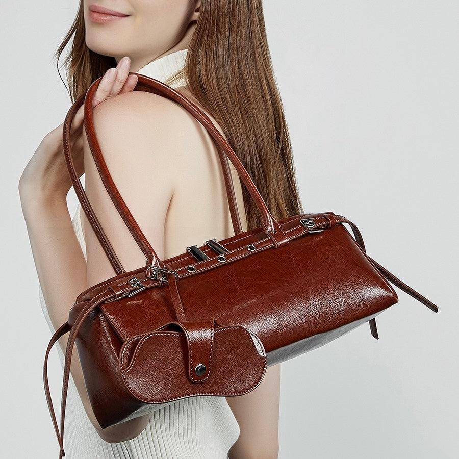 Women’s Genuine Leather Belt Shoulder Bag | Vintage Biker Poise