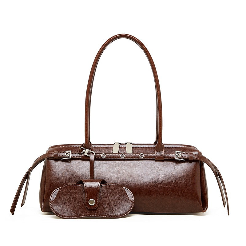 Women’s Genuine Leather Belt Shoulder Bag | Vintage Biker Poise