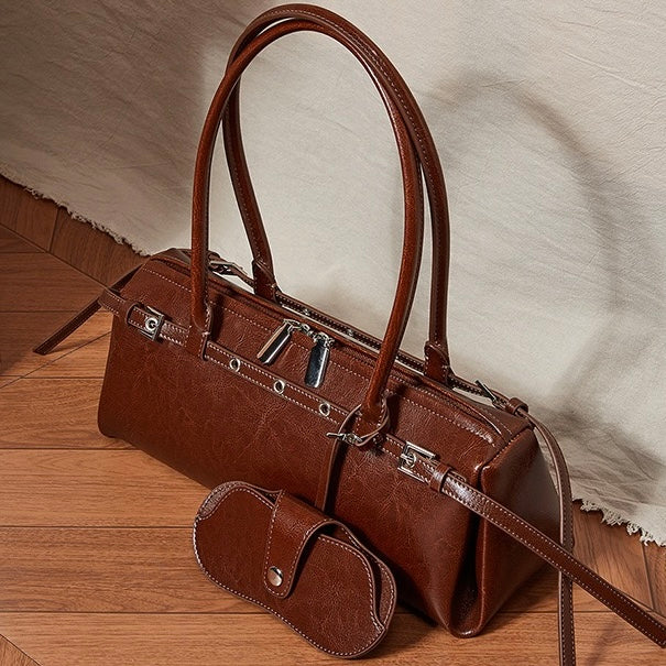 Women’s Genuine Leather Belt Shoulder Bag | Vintage Biker Poise