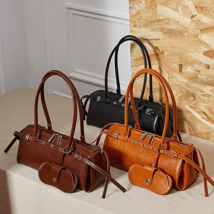 Women’s Genuine Leather Belt Shoulder Bag | Vintage Biker Poise
