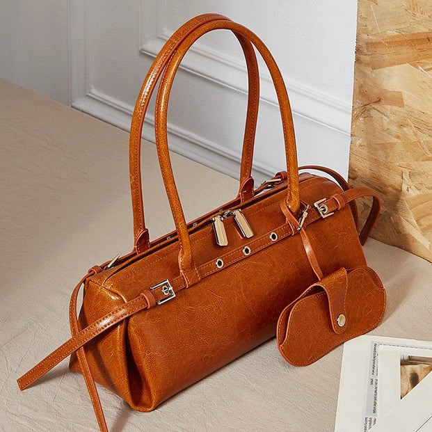 Women’s Genuine Leather Belt Shoulder Bag | Vintage Biker Poise