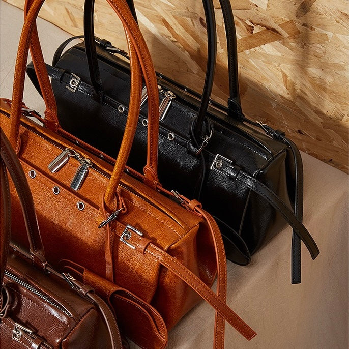 Women’s Genuine Leather Belt Shoulder Bag | Vintage Biker Poise