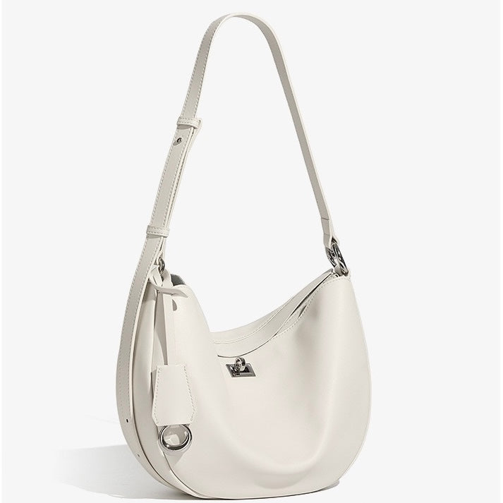Women’s Genuine Leather Crescent Bag | Understated Designer Elegance