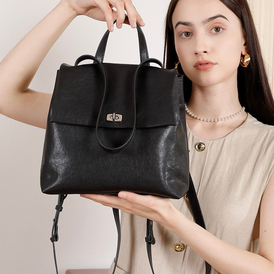 Women’s Genuine Leather Backpack | Large Capacity Versatile Elegance