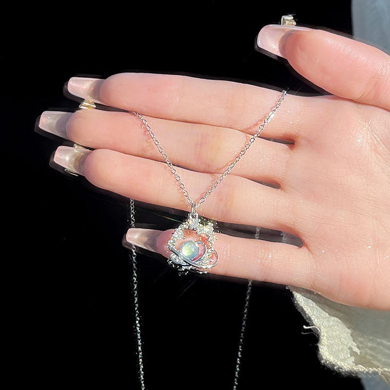 Colorful Falling Planet Necklace | Effortless Celestial Elegance