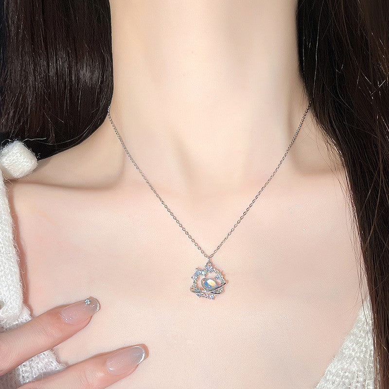 Colorful Falling Planet Necklace | Effortless Celestial Elegance