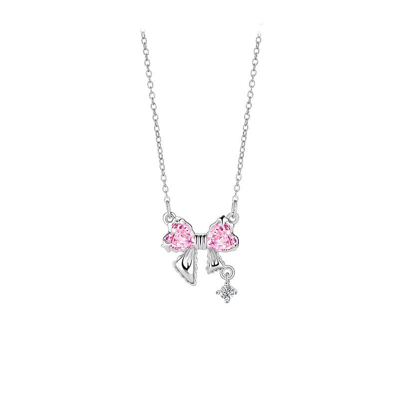 Pink Ribbon Bow Necklace | Effortless Everyday Feminine Elegance