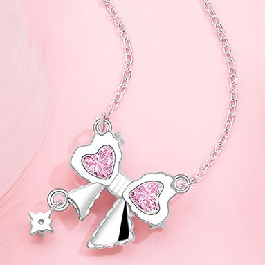 Pink Ribbon Bow Necklace | Effortless Everyday Feminine Elegance
