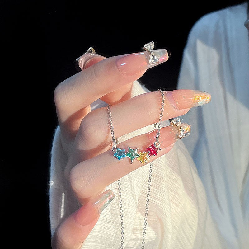 Summer Isle Rainbow Stars Necklace | Effortless Celestial Radiance
