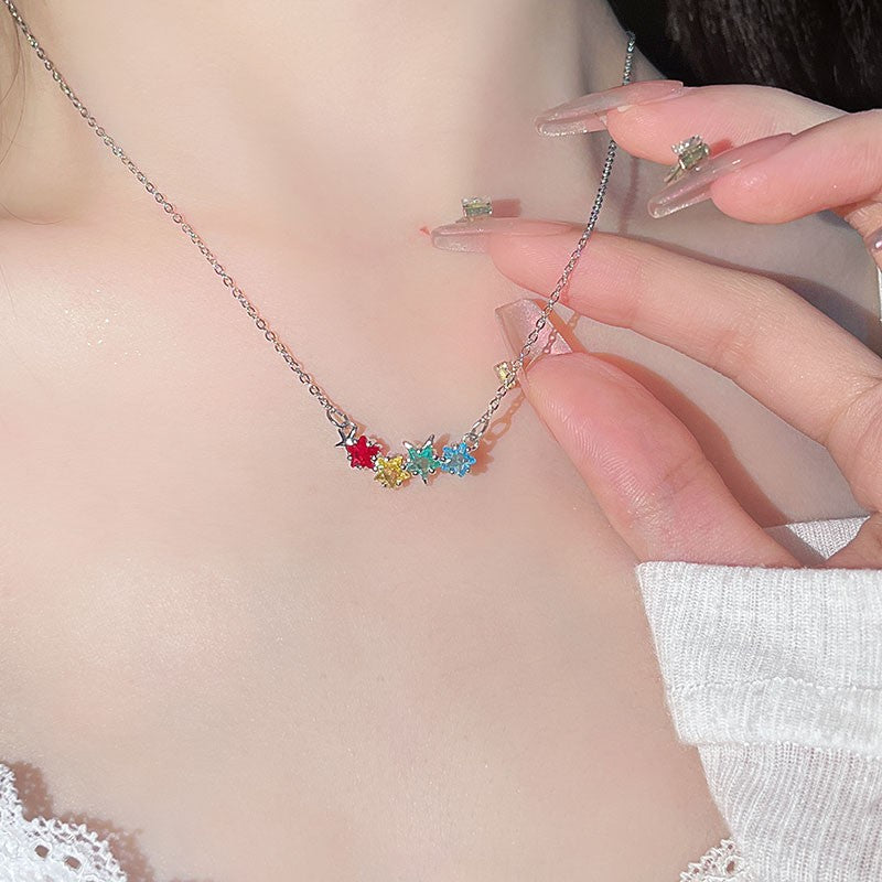 Summer Isle Rainbow Stars Necklace | Effortless Celestial Radiance