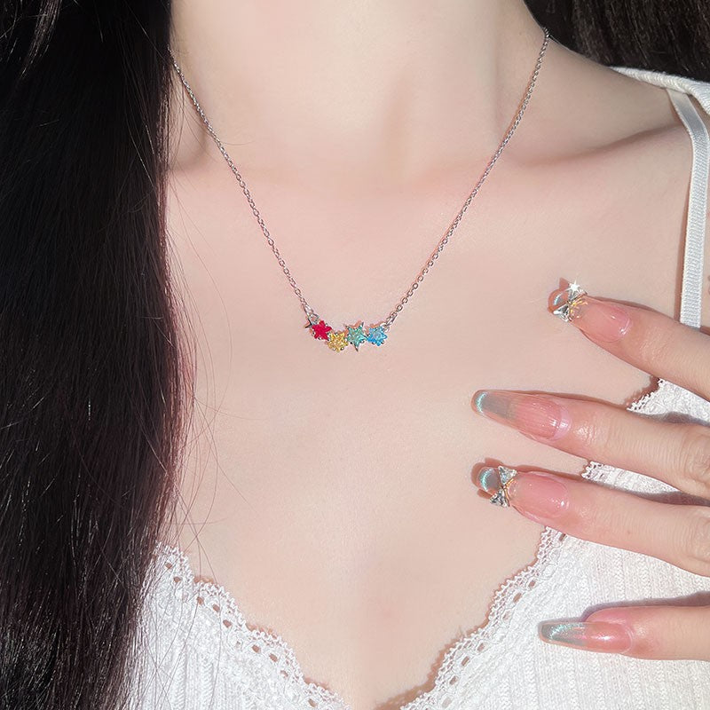 Summer Isle Rainbow Stars Necklace | Effortless Celestial Radiance