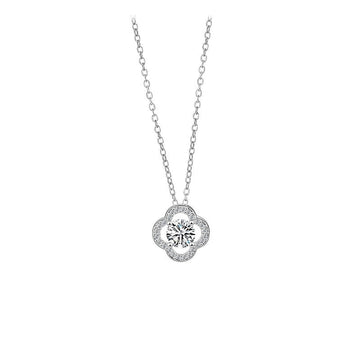 Silver Clover Serenity Necklace | Quiet Radiance Timeless Elegance