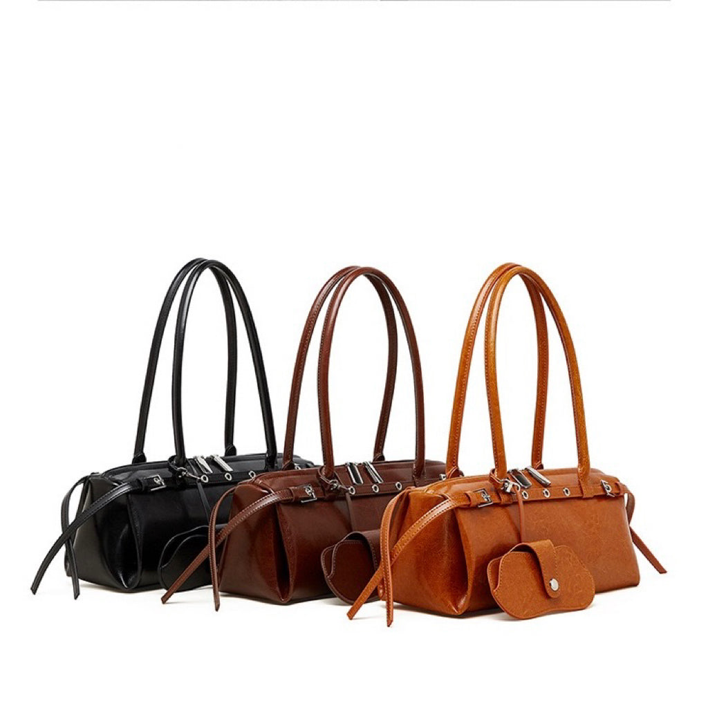 Women’s Genuine Leather Belt Shoulder Bag | Vintage Biker Poise