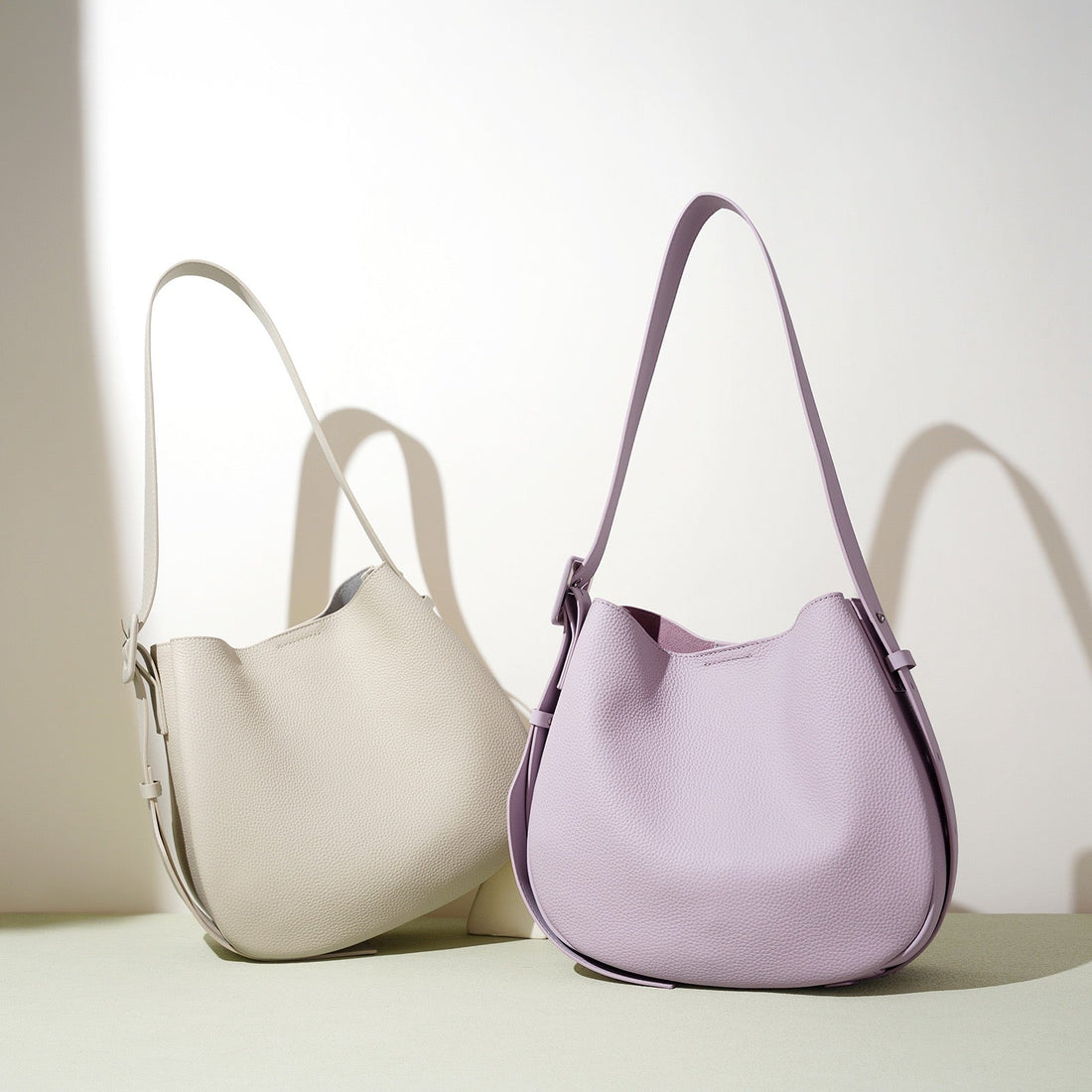 Women’s Genuine Leather Wide-Strap Bucket Shoulder Bag | Commuter Elegance