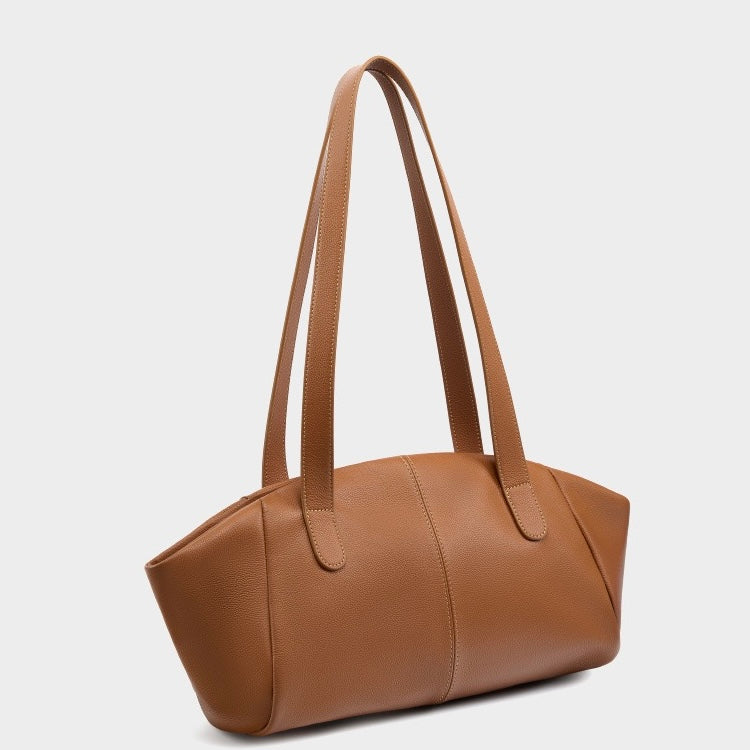 Women’s Genuine Leather Tote | Winged Pleated Commuter Elegance