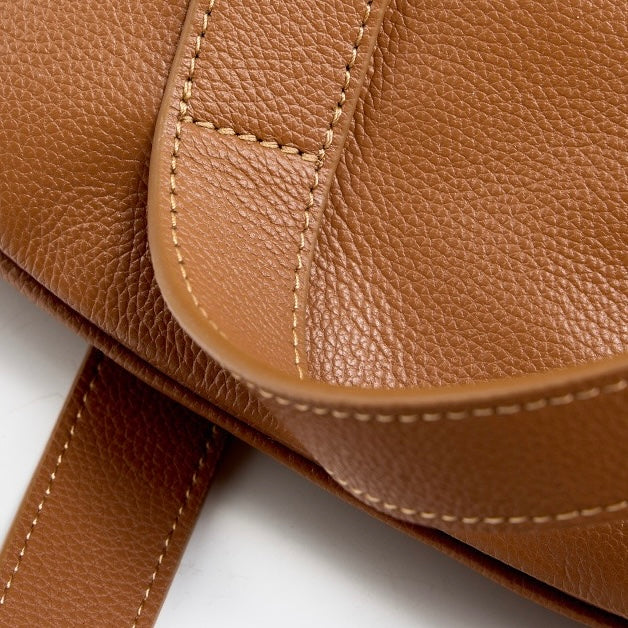 Women’s Genuine Leather Tote | Winged Pleated Commuter Elegance