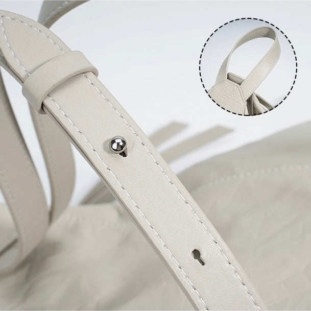 Women’s Pleated Leather Convertible Backpack | Effortless Modern Elegance