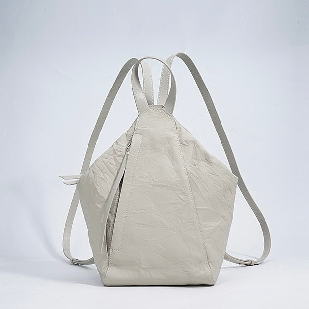 Women’s Pleated Leather Convertible Backpack | Effortless Modern Elegance