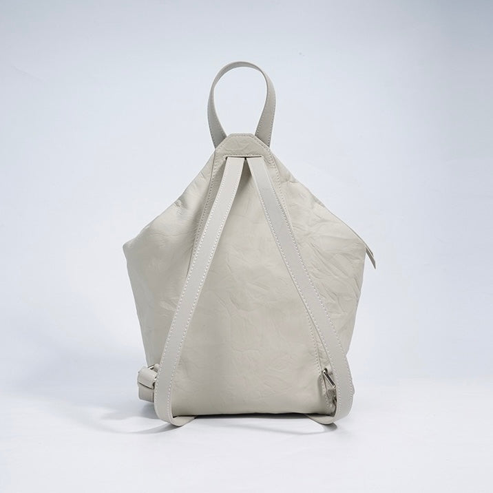 Women’s Pleated Leather Convertible Backpack | Effortless Modern Elegance