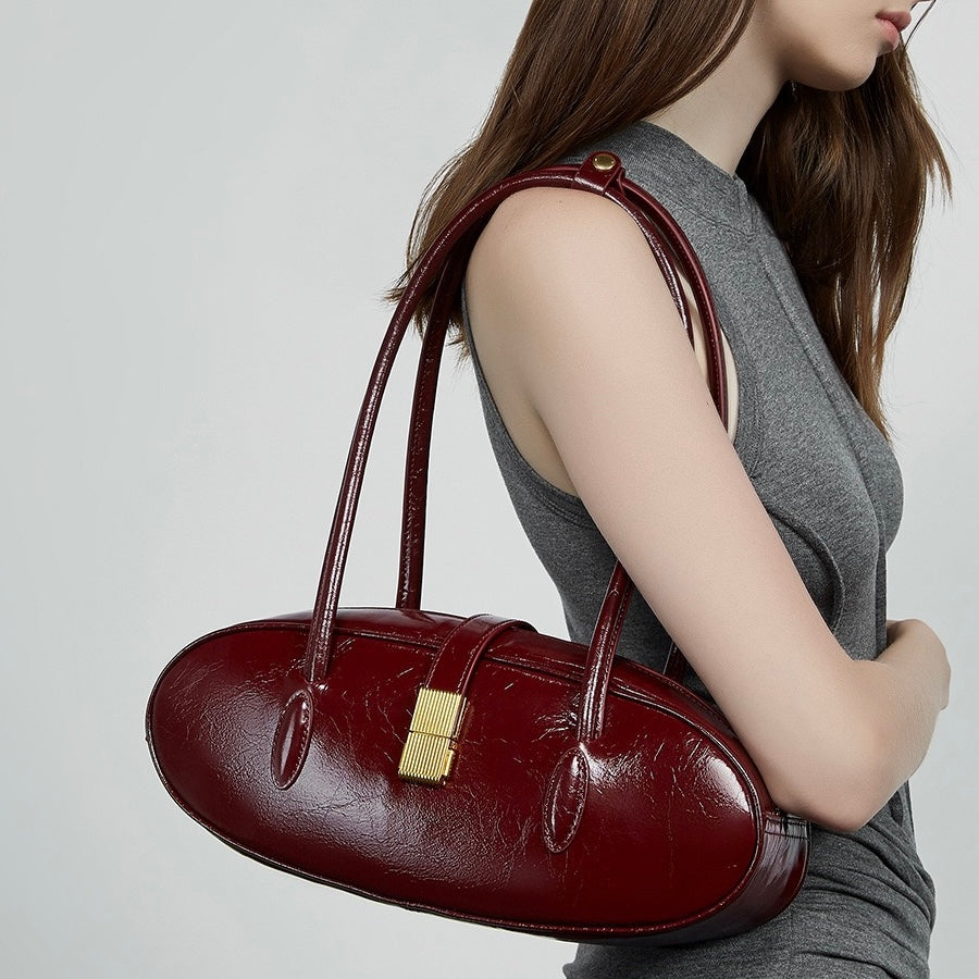 Women’s Top Grain Cowhide Baguette Bag | Effortless City Elegance