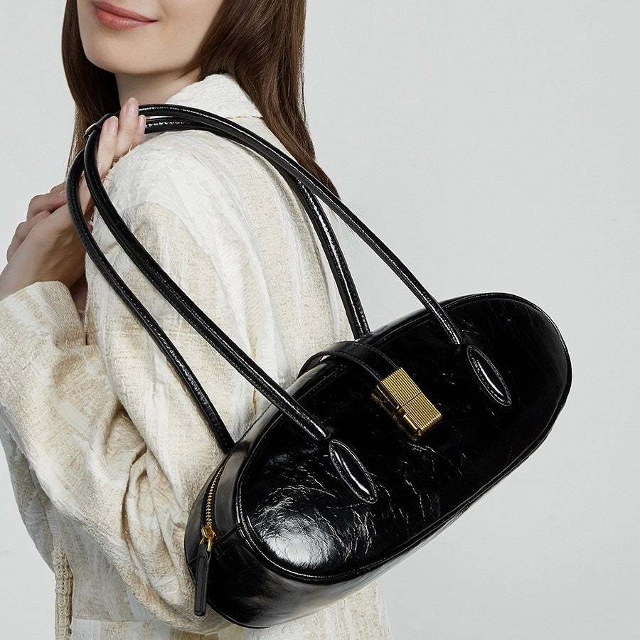 Women’s Top Grain Cowhide Baguette Bag | Effortless City Elegance