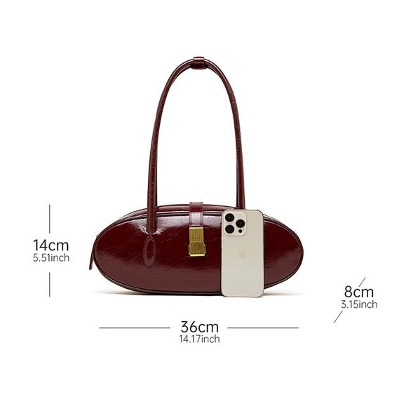 Women’s Top Grain Cowhide Baguette Bag | Effortless City Elegance