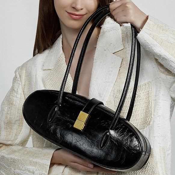 Women’s Top Grain Cowhide Baguette Bag | Effortless City Elegance