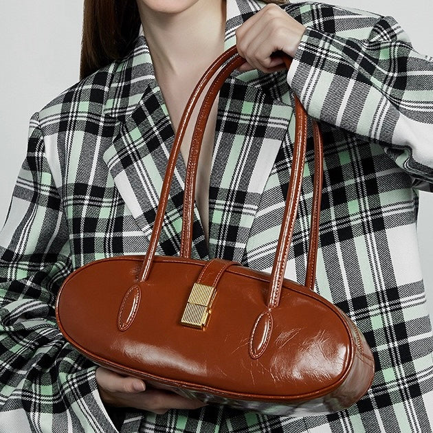 Women’s Top Grain Cowhide Baguette Bag | Effortless City Elegance