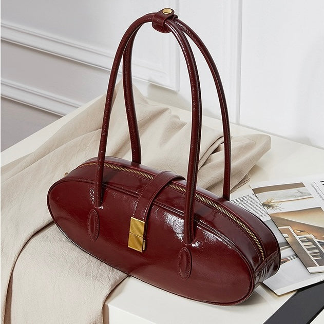 Women’s Top Grain Cowhide Baguette Bag | Effortless City Elegance