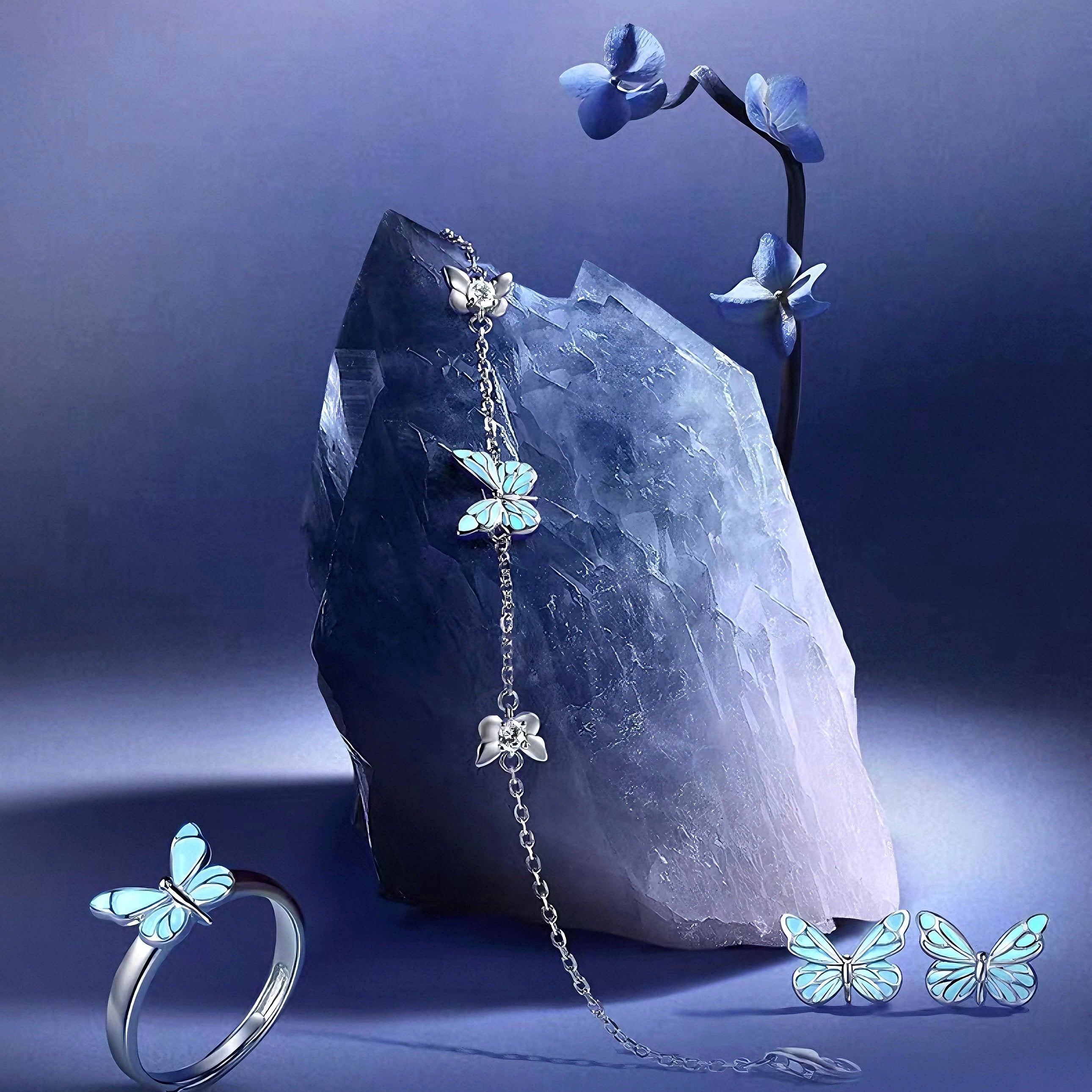 Blue Butterfly Bracelet | Luminous Dream Elegance