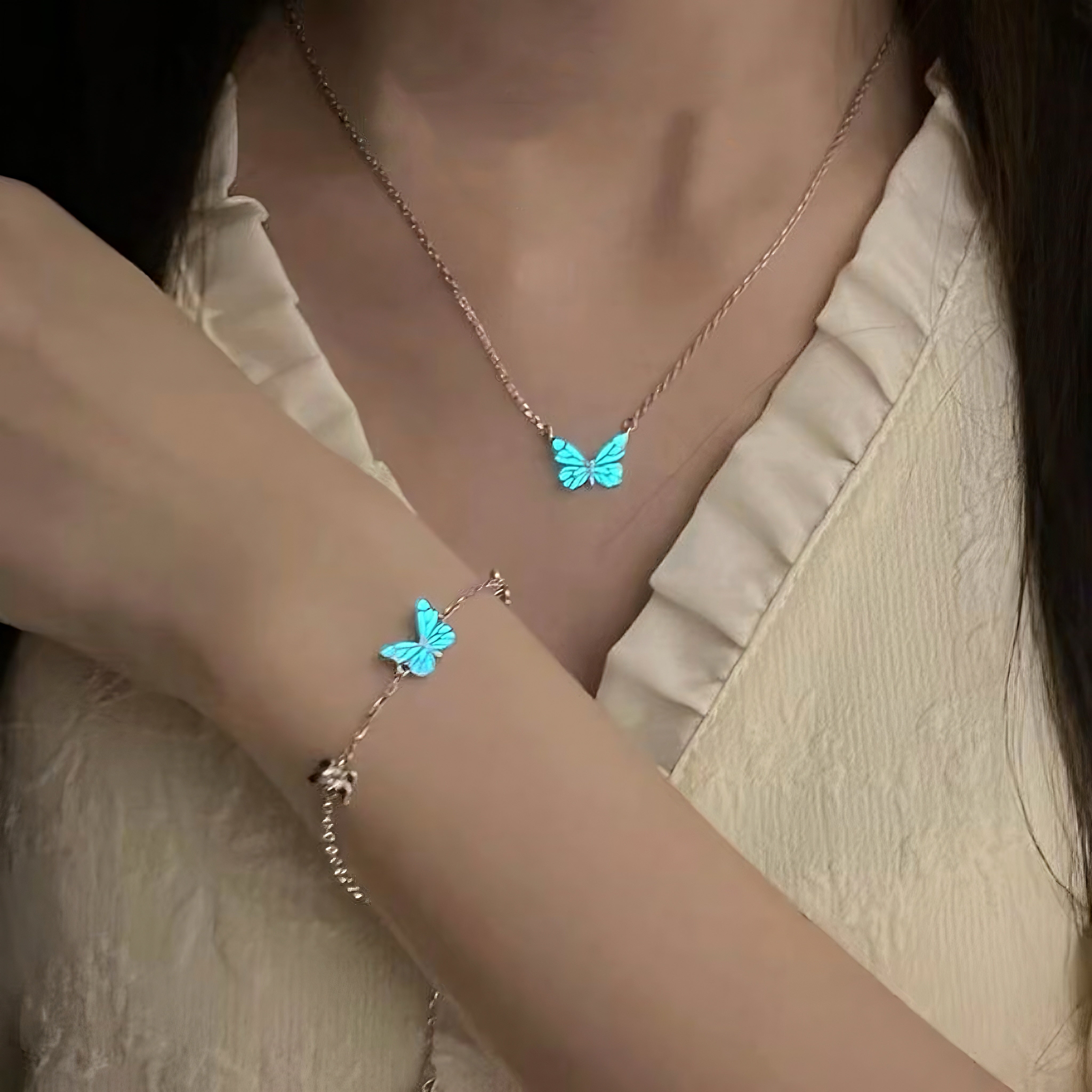 Blue Butterfly Bracelet | Luminous Dream Elegance
