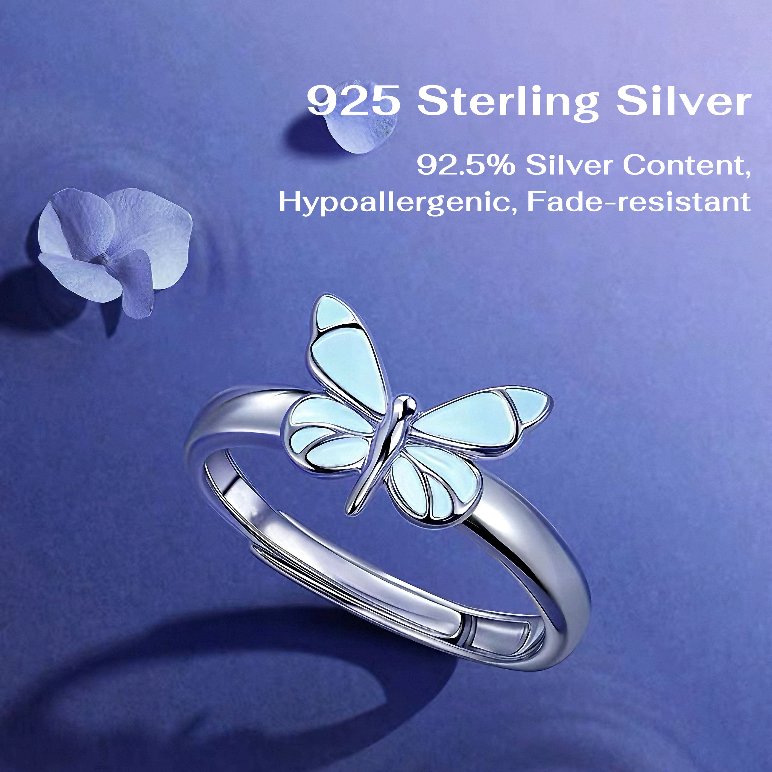 Blue Butterfly Ring | Effortless Luminous Elegance
