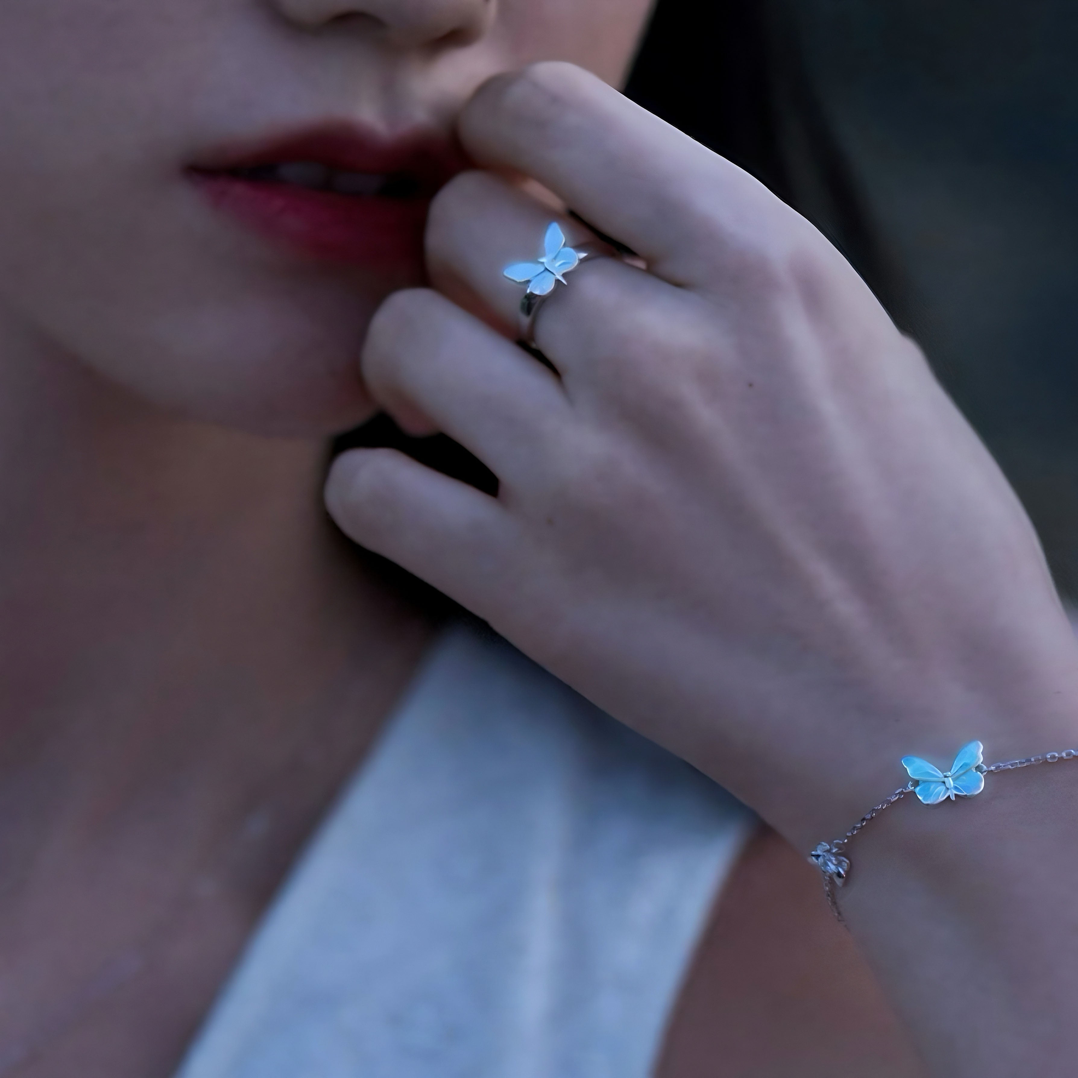 Blue Butterfly Ring | Effortless Luminous Elegance