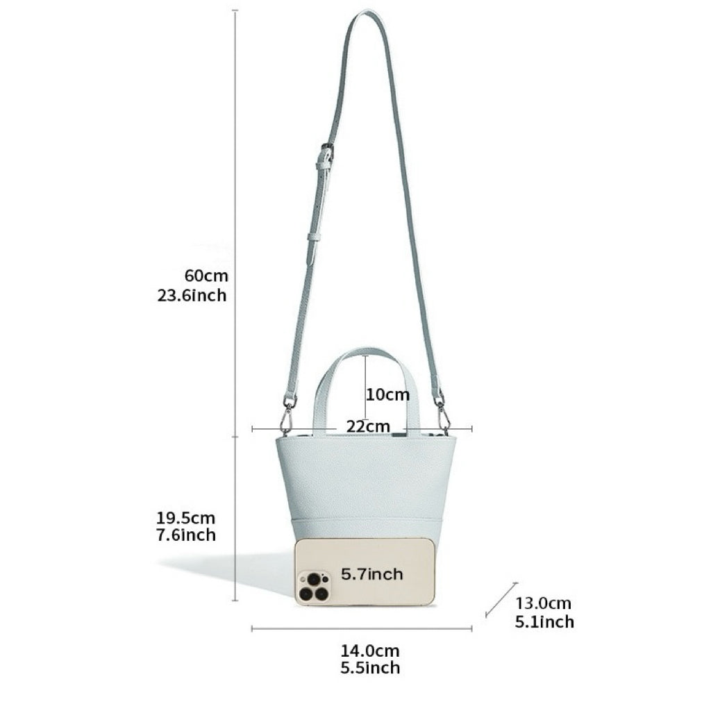 Women’s Genuine Leather Minimalist Crossbody Bucket Bag | Effortless Elegance