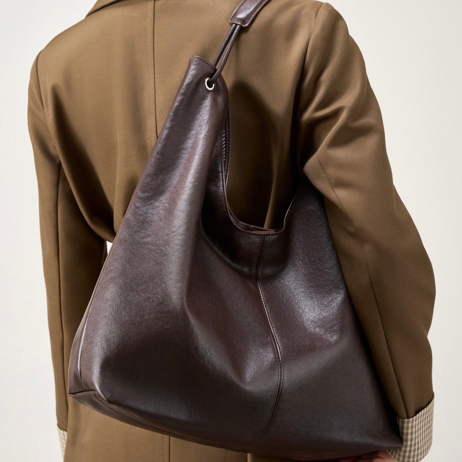 Premium Genuine Leather Tote Bag | Effortless Large-Capacity Minimalist Elegance