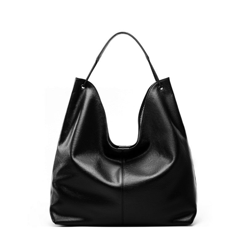 Premium Genuine Leather Tote Bag | Effortless Large-Capacity Minimalist Elegance