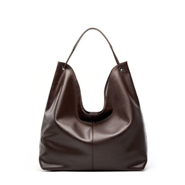 Premium Genuine Leather Tote Bag | Effortless Large-Capacity Minimalist Elegance
