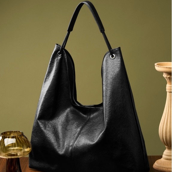 Premium Genuine Leather Tote Bag | Effortless Large-Capacity Minimalist Elegance