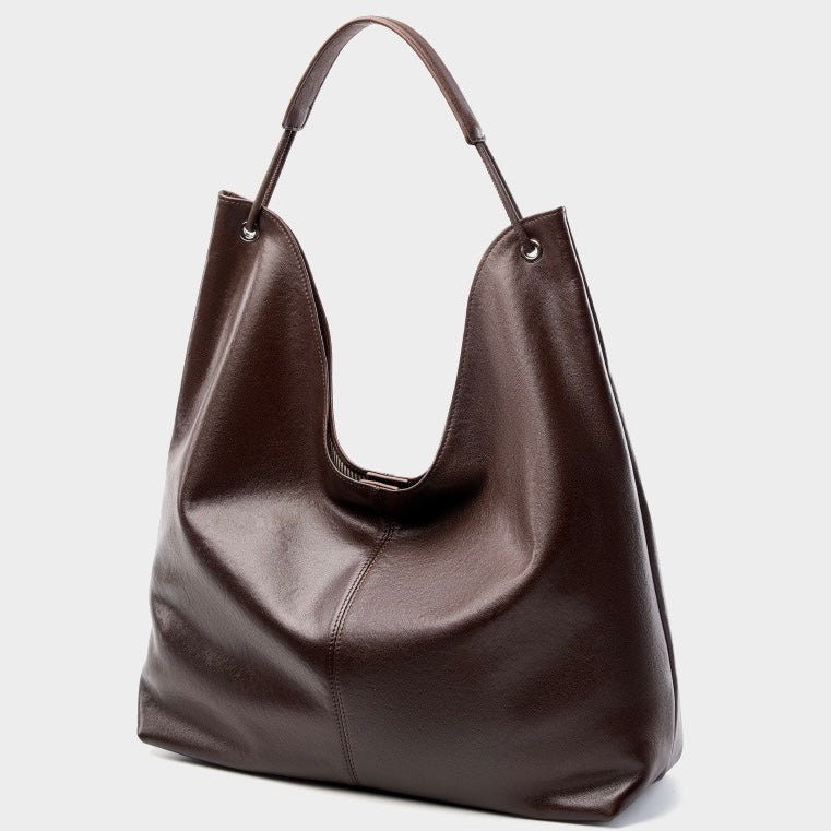 Premium Genuine Leather Tote Bag | Effortless Large-Capacity Minimalist Elegance