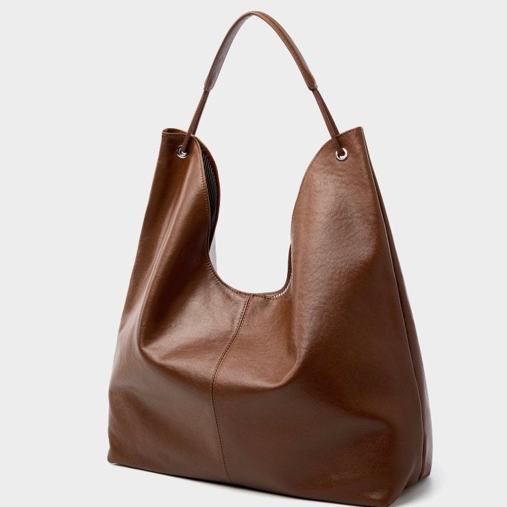 Premium Genuine Leather Tote Bag | Effortless Large-Capacity Minimalist Elegance