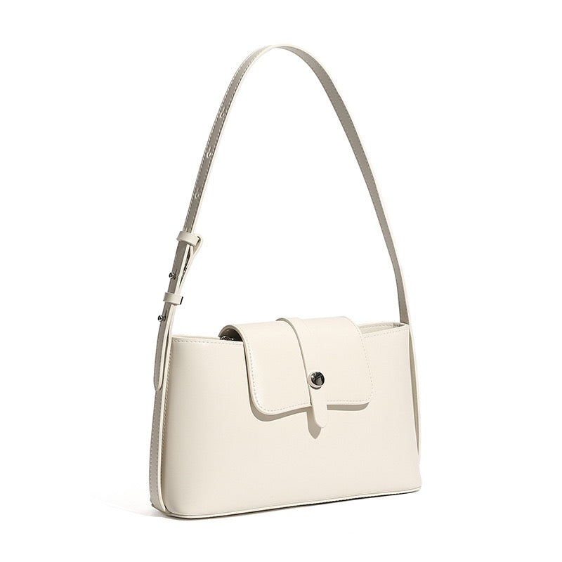 Leather Handheld Shoulder Bag | Effortless Versatile Commuter Elegance