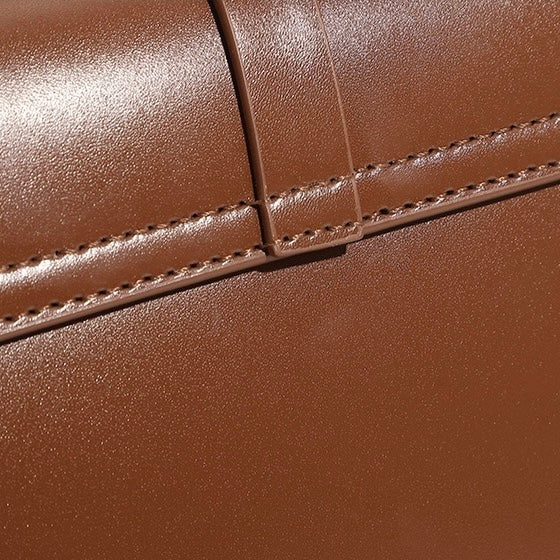 Leather Handheld Shoulder Bag | Effortless Versatile Commuter Elegance