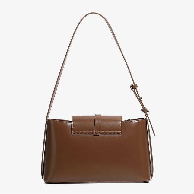 Leather Handheld Shoulder Bag | Effortless Versatile Commuter Elegance